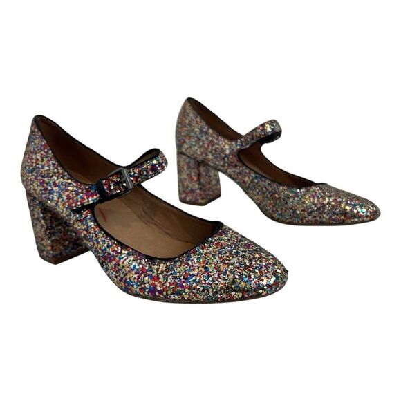 Madewell Shoes - Madewell Size 7.5 The Zelda Mary Jane Block Heel in Glitter Party Cocktail